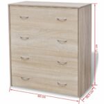 vidaXL Skrinka so 4 zásuvkami 60x30,5x71 cm, farba dubového dreva – Obrázok 6