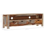 vidaXL TV stolík 130x30x40 cm masívne sheeshamové drevo – Obrázok 8