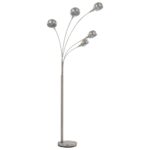 vidaXL Stojanová lampa strieborná 200 cm 5 x E14 – Obrázok 2