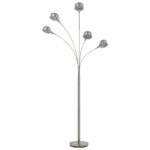 vidaXL Stojanová lampa strieborná 200 cm 5 x E14 – Obrázok 3