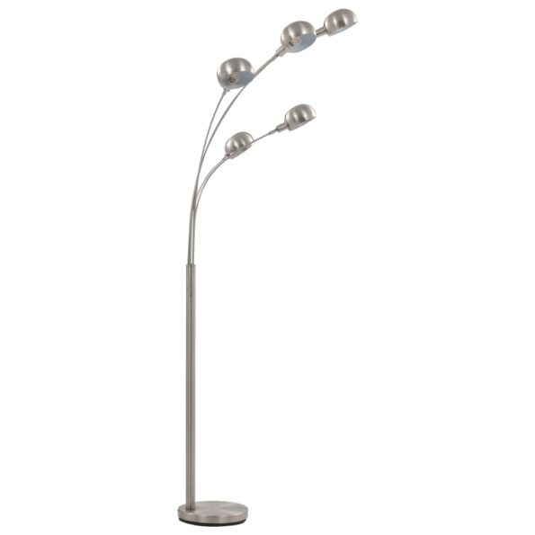 vidaXL Stojanová lampa strieborná 200 cm 5 x E14 – Obrázok 4