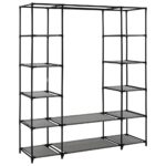 vidaXL Šatník s priehradkami a tyčami sivý látkový 150x45x176 cm – Obrázok 5