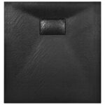 vidaXL Sprchová vanička, SMC, čierna 90x80 cm – Obrázok 5