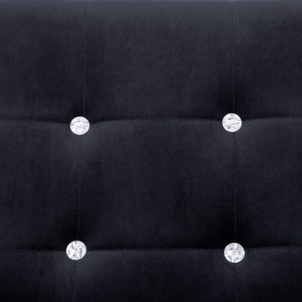 vidaXL 2-miestna pohovka s opierkami, čierna, chróm a zamat – Obrázok 3