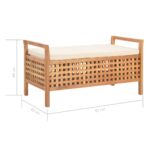 vidaXL Úložná lavica 93x49x49 cm masívne orechové drevo – Obrázok 8