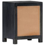 vidaXL Ručne vyrezávaný nočný stolík, sivý 40x30x50 cm, mangový masív – Obrázok 4