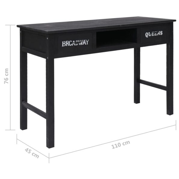 vidaXL Konzolový stolík čierny 110x45x76 cm drevený – Obrázok 9