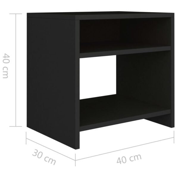 vidaXL Nočný stolík čierny 40x30x40 cm drevotrieska – Obrázok 6