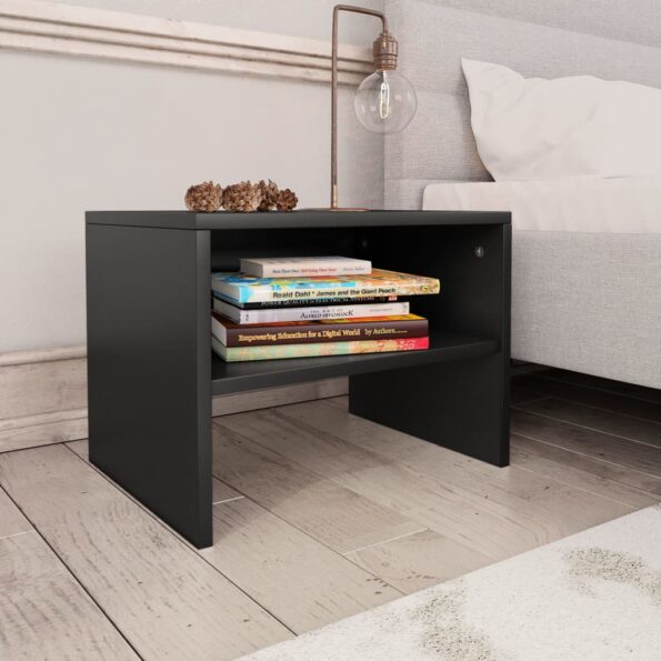 vidaXL Nočné stolíky 2 ks, čierne 40x30x30 cm, kompozitné drevo – Obrázok 2