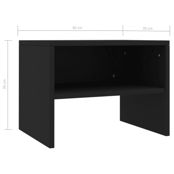 vidaXL Nočné stolíky 2 ks, čierne 40x30x30 cm, kompozitné drevo – Obrázok 7