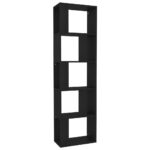 vidaXL Knižnica/deliaca stena, čierna 45x24x159 cm, kompozitné drevo – Obrázok 2