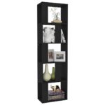 vidaXL Knižnica/deliaca stena, čierna 45x24x159 cm, kompozitné drevo – Obrázok 3