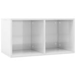 vidaXL Úložný box na vinyly, lesklý biely 71x34x36cm, kompozitné drevo – Obrázok 2