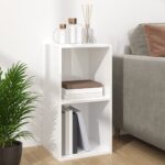 vidaXL Úložný box na vinyly, lesklý biely 71x34x36cm, kompozitné drevo – Obrázok 8