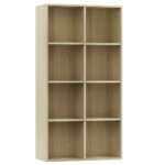 vidaXL Knižnica/komoda, dub sonoma 66x30x130 cm, kompozitné drevo – Obrázok 2