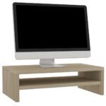 vidaXL Stojan na monitor farba dubu sonoma 42x24x13 cm drevotrieska – Obrázok 3