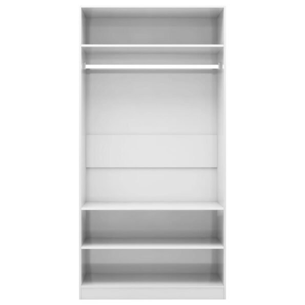 vidaXL Šatník, lesklý biely 100x50x200 cm, kompozitné drevo – Obrázok 5