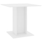 vidaXL Jedálenský stôl, biely 80x80x75 cm, kompozitné drevo – Obrázok 2