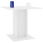 vidaXL Jedálenský stôl, biely 80x80x75 cm, kompozitné drevo – Obrázok 3