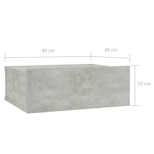 vidaXL Nástenné nočné stolíky 2 ks betónové 40x30x15 cm sprac. drevo – Obrázok 7