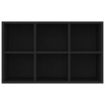 vidaXL Knižnica/komoda, čierna 66x30x97,8 cm, kompozitné drevo – Obrázok 9