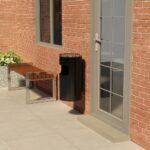 vidaXL Nástenný odpadkový kôš s popolníkom oceľový čierny 26 l