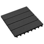 vidaXL Podlahové dlaždice 22 ks, 30x30 cm, 2 m2, WPC, čierne – Obrázok 3