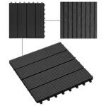 vidaXL Podlahové dlaždice 22 ks, 30x30 cm, 2 m2, WPC, čierne – Obrázok 4