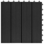 vidaXL Podlahové dlaždice 22 ks, 30x30 cm, 2 m2, WPC, čierne – Obrázok 5