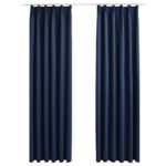 vidaXL Zatemňovacie závesy s háčikmi 2 ks, modré 140x245 cm – Obrázok 2