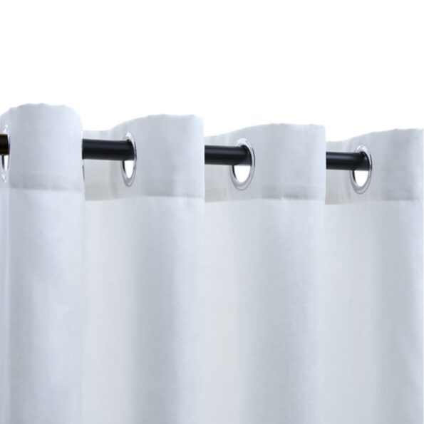 vidaXL Zatemňovacie závesy s kovovými očkami 2 ks, sivobiele 140x175cm – Obrázok 4