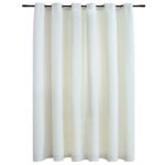 vidaXL Zatemňovací záves s kovovými očkami, zamat, krémový 290x245 cm – Obrázok 2