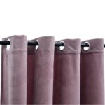 vidaXL Zatemňovacie závesy s očkami 2 ks, zamat, staroružové 140x245cm – Obrázok 4