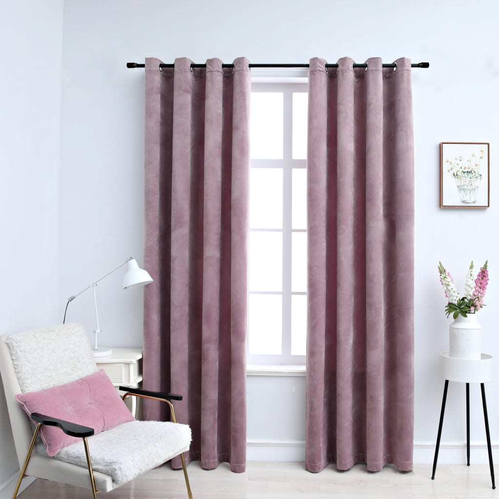 VXL8719883720975_m_en_hd_1.jpg vidaXL Zatemňovacie závesy s očkami 2 ks, zamat, staroružové 140x245cm – Obrázok 1
