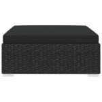 vidaXL Taburetka 1 ks s podložkou, polyratan, čierna – Obrázok 3