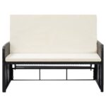 vidaXL 2-dielna záhradná sedacia súprava s podložkami, polyratan, čierna – Obrázok 4