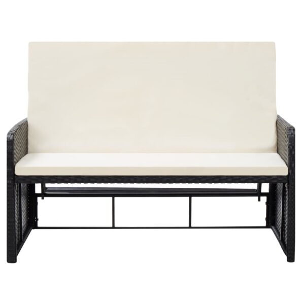 vidaXL 2-dielna záhradná sedacia súprava s podložkami, polyratan, čierna – Obrázok 4