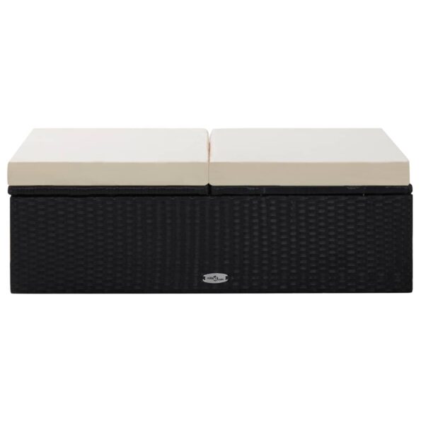 vidaXL 2-dielna záhradná sedacia súprava s podložkami, polyratan, čierna – Obrázok 10