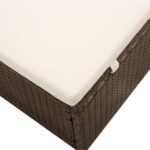 vidaXL Záhradné ležadlo s baldachýnom a podložkou, polyratan, hnedé – Obrázok 7