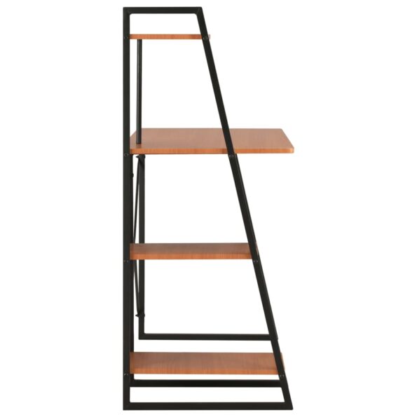 vidaXL Písací stôl s policami, čierny a hnedý 102x50x117 cm – Obrázok 3