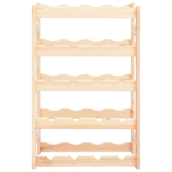 vidaXL Stojan na víno na 20 fliaš, borovicové drevo – Obrázok 2