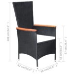 vidaXL 7-dielna vonkajšia jedálenská súprava, polyratan+akáciové drevo – Obrázok 10