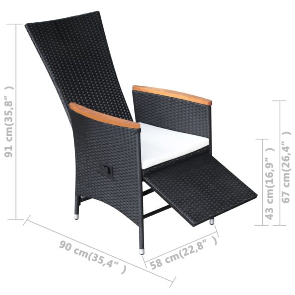 vidaXL 7-dielna vonkajšia jedálenská súprava, polyratan+akáciové drevo – Obrázok 11