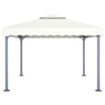 vidaXL Altánok 400x300 cm, krémový, hliník – Obrázok 3