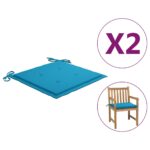 vidaXL Podložky na záhradné stoličky 2 ks 50x50x4 cm, oxfordská látka – Obrázok 2