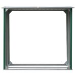 vidaXL Kôlňa na drevo zelená 172x91x154 cm pozinkovaná oceľ – Obrázok 3
