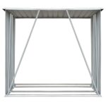 vidaXL Záhradná kôlňa na drevo z galvanizovanej ocele 163x83x154 cm zelená – Obrázok 3