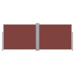 vidaXL Zaťahovacia bočná markíza, hnedá 140x1000 cm – Obrázok 5