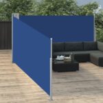 vidaXL Zaťahovacia bočná markíza, modrá 140x1000 cm – Obrázok 4