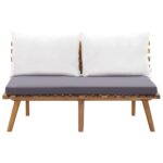 vidaXL Záhradná lavička s podložkami 115 cm, akáciový masív – Obrázok 2
